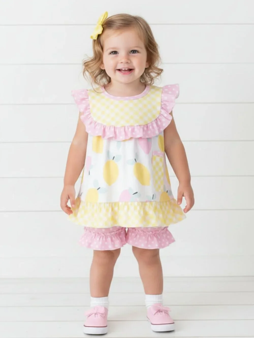 Strawberry Lemonade Boutique Short Set, girl,